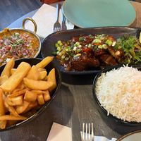 Tarka dahl, spicy wings, chips, ricee  at Soho Tavern in Kibblesworth