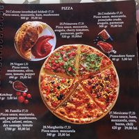 One vegan pizza option  at Quattro Amici in Sighisoara