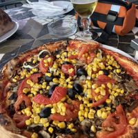 Vegan ‘de post’ pizza  at Quattro Amici in Sighisoara