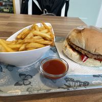 Vegan soy burger  at Sandwich Club in Pula