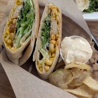 Buffalo Mac Crunch Wrap at Pingala Cafe & Eatery in Burlington