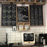 Menu & vegan milk choices  at Hispalis Café in Sevilla