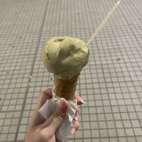 Pistachio gelato  at Gelateria Pisacane in Genoa