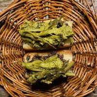Broccoli /olive bruschette   at Ristorante Tenerumi in Vulcano