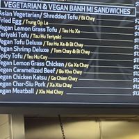 Veg sandwich menu  at Lee's Sandwiches - San Jose City Hall in San Jose