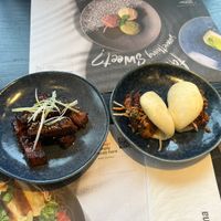 Vegan ribs and teriyaki chicken buns   at Wagamama in Stoke-on-trent