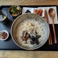 Korean noodles lunch set at Yachego in Tokyo
