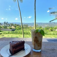 Chocolate cake & caramel ice coffee  at Coffeenosky in Lovina