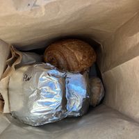 Pastries were tossed in under our sandwiches unwrapped 😕  at Brewerytown Bakery in Philadelphia