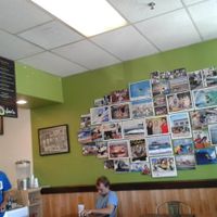 photo wall at Jan's Health Bar in Huntington Beach