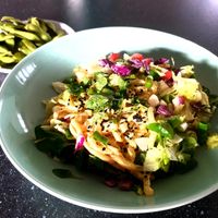 Kelp noodles with extra Edamame beans at BEMBA rawfood & plant-based in Bratislava