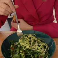 Green salad with olives at BEMBA rawfood & plant-based in Bratislava