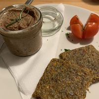 Faux gras and raw toast at BEMBA rawfood & plant-based in Bratislava