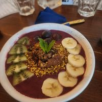 Fruits with oat milk, nothing more. at Cookie Beacon Brunch in Budapest