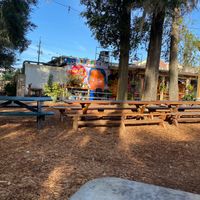 Outdoor seating at Humble Wood Fire (Bagel Shop) in Gainesville