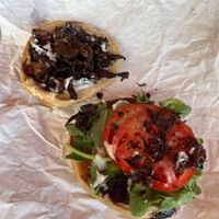 SLT Bagel-100% vegan. Vegan shittake bacon and vegan mayonnaise  at Humble Wood Fire (Bagel Shop) in Gainesville