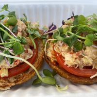 Vegan “Egg” (aka chickpea) Salad   at Humble Wood Fire (Bagel Shop) in Gainesville