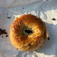 Vegan Asiago cheese bagel with tofu ricotta and “shittake bacon” at Humble Wood Fire (Bagel Shop) in Gainesville