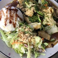 Number 29: Vegan fish with rice, dill, vegetables, sauce and salad  at Tramy - Vietnam Kitchen in Berlin