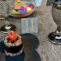 Vegan GF chocolate cake and it  at Flourish Cafe in Ubud