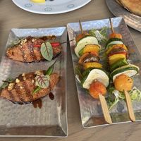 Muhumara and veggie kabab  at Amal in Miami