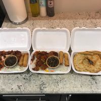 Green onion cakes and vermicelli dishes at Veggie Garden in Edmonton