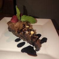 Vegan triple chocolate tart  at Prezzo in Lyndhurst