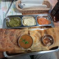 Dosa z mięsem sojowym at Saravana's Dosa and Curry in Wroclaw