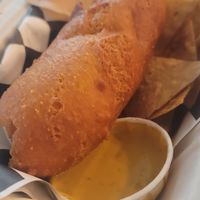 Hot link corn dog at Vegan Circus in Sacramento