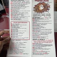 A side of the menu on June 8, 2021 at Organic Oasis in Anchorage