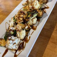 Roasted brussels and cauliflower  at Organic Oasis in Anchorage
