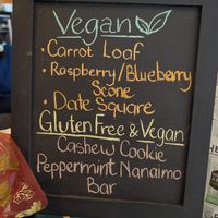 Vegan dessert menu at Future Bistro in Toronto
