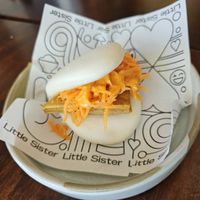 Tofu bun, fried shallots, pickled carrot, chilli,
DN
sriracha & mayo at Little Sister in Cairns