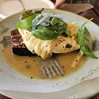 Roasted miso eggplant, stretched tofu,
sesame nori at Little Sister in Cairns