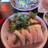 Vegan breakfast burrito off Guevara’s section of the menu, sit-down dining at Mekelburg’s  at Guevara's - Domino Park in Brooklyn