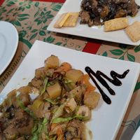 Revueto de tofu y setas variadas #Veganuary at Hiru Ostatua in Elizondo