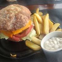 Hamburguesa africana (vegana) at Hiru Ostatua in Elizondo