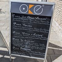vegan pizza in the menu at OKE Zattere in Venice