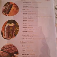 Menu at La Cabosse Enchantée in La Rochelle