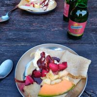 Dessert pancakes at Mas de la Fargassa in Amelie-les-bains-palalda