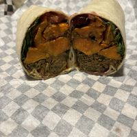black bean falafel wrap #Veganuary at Nora's in Oswego