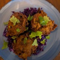 Pakoras at Green Life Market in Sarande