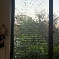 Menu  at Green Life Market in Sarande