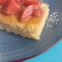 Delicious vanilla spongecake, home made at Green Life Market in Sarande