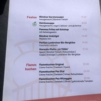 Menu as of August 2022  at La Tegia in Vella