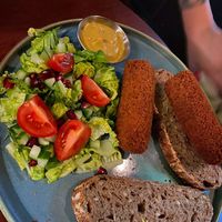 Vegan kroketten with a side salad at Seventy Seven in Middelburg