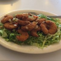 spicy shrimp-like dish (Spicy Cha Cha) at Loving Hut in Addison