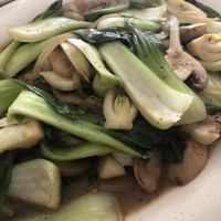 Baby bok choy and mushrooms at Loving Hut in Addison