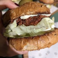 Vegan burger at Pawdy Neighbors  in Dubai