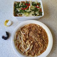 'Vegetarische nasi' and 'vegetarische saoto' soup at Shivani's Surinaams Eethuis in Enschede